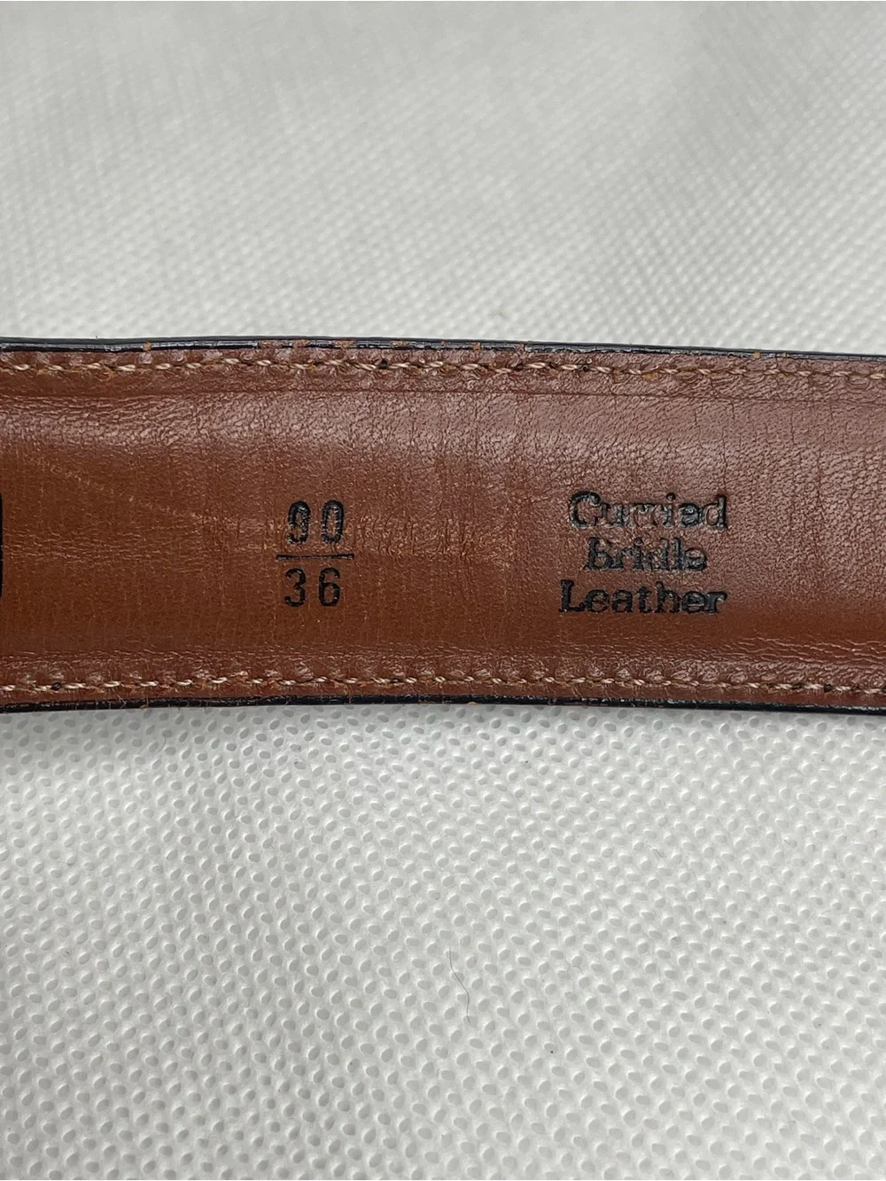 VTG USA Dooney & Bourke Curried Bridle Leather Belt Mens Size 36 Black & Brass